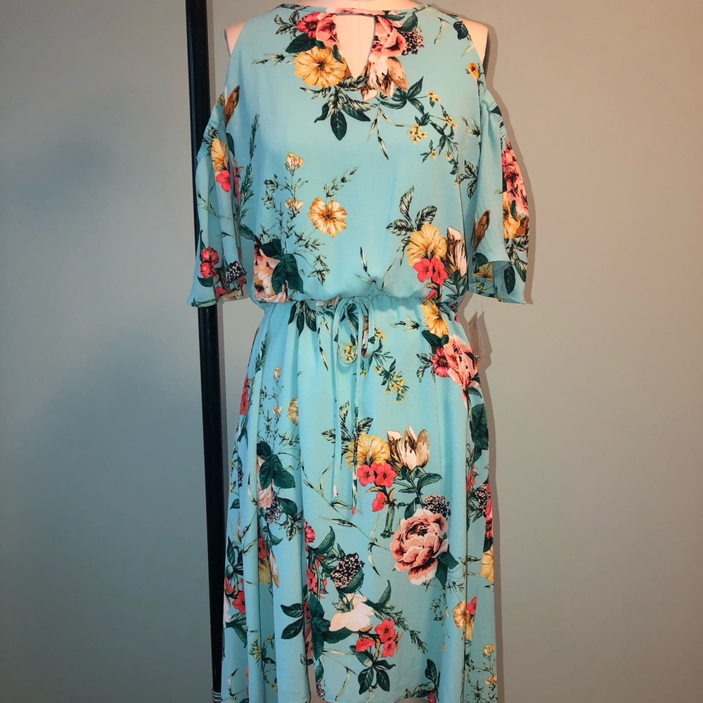 Sky Blue Floral Dress